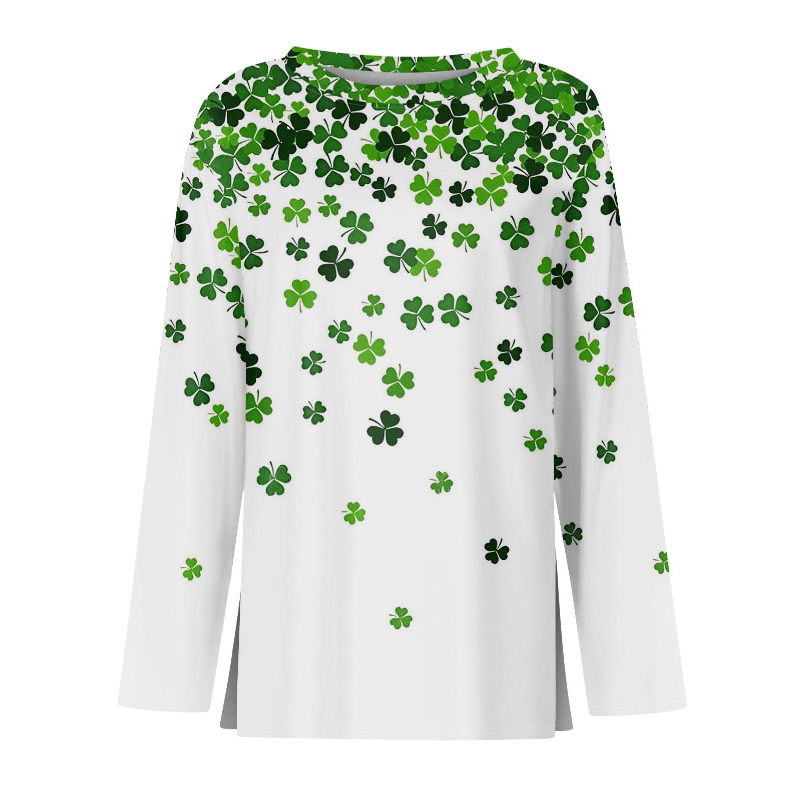 

Женская модная повседневная свободная футболка с разрезом и круглым вырезом с длинным рукавом с принтом, женский топ XL белый