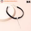 Hot Sale Fashion Punk Black Brown Leather Choker Necklace For Women Girls Geometry Round Pendant Collar Necklace Collier