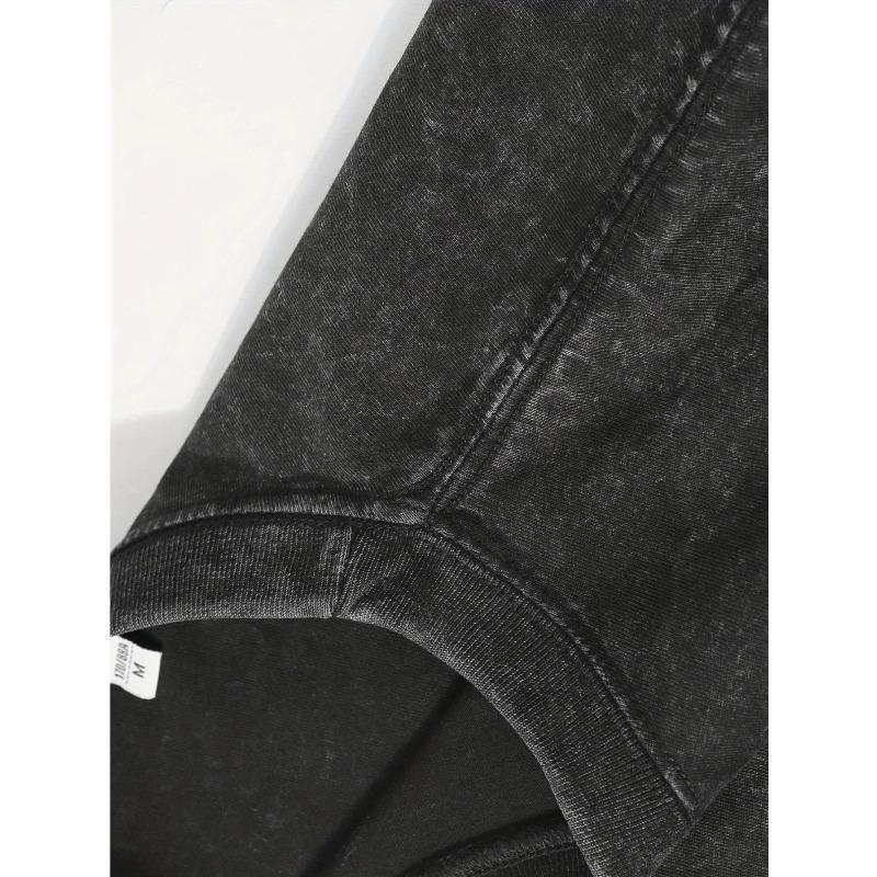 European Size Men's Heavyweight Vintage Washed Cotton T-Shirt - Oversized Y2K Cyberpunk Streetwear with Turquoise Brain & Heart Print,Hip-Hop Shirt