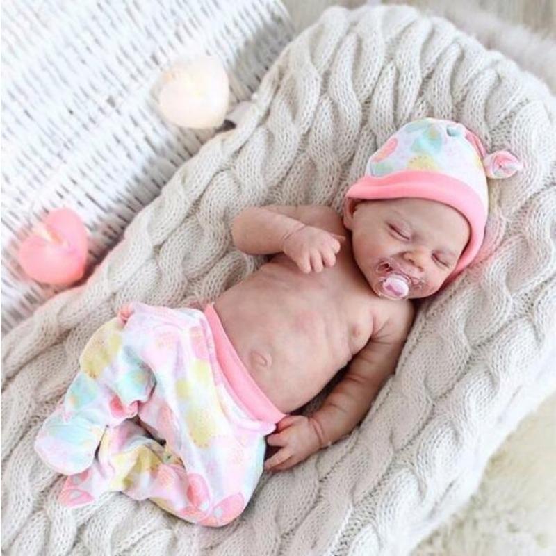 

50 см Reborn Baby Dolls Дівчинка Реалістичні новонароджені ляльки Реалістична справжня лялька Baby Doll, яка виглядає справжньою, м’яка силіконова вінілова лялька Reborn Baby Doll Pucai girl + clothes