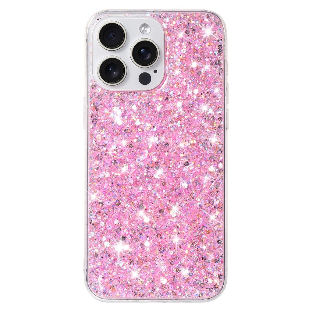 For iPhone 15 Pro Anti-Scratch TPU Phone Case Epoxy Glittery Powder Phone Cover