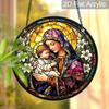 2D Flat Mary and Jesus Suncatcher, Acrylic Religious Decor 7.87/11.81in, Christian Home Church Hanging Ornament