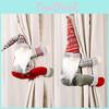 Creative Christmas Santa Plush Doll Window Curtain Tiebacks With Unique Checkered Design