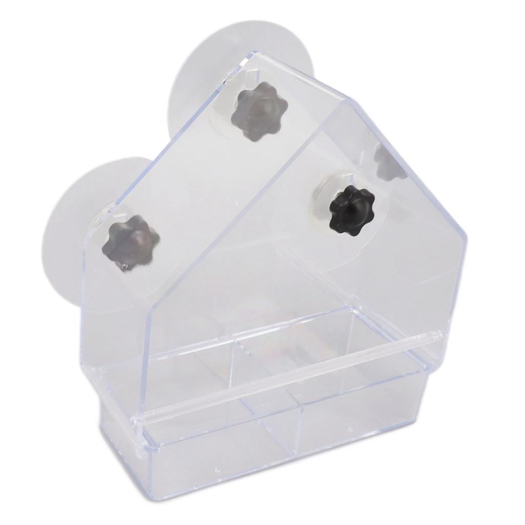 Fenster-Vogelfutterhaus Abnehmbares Tablett Transparent Langlebig Leichtgewichtige Vogelfutterhäuser mit 3 Starken