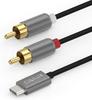 Cubilux USB-C zu RCA Audiokabel 192 kHz 24 Bit DAC Typ-C RCA Stereo Aux 3m