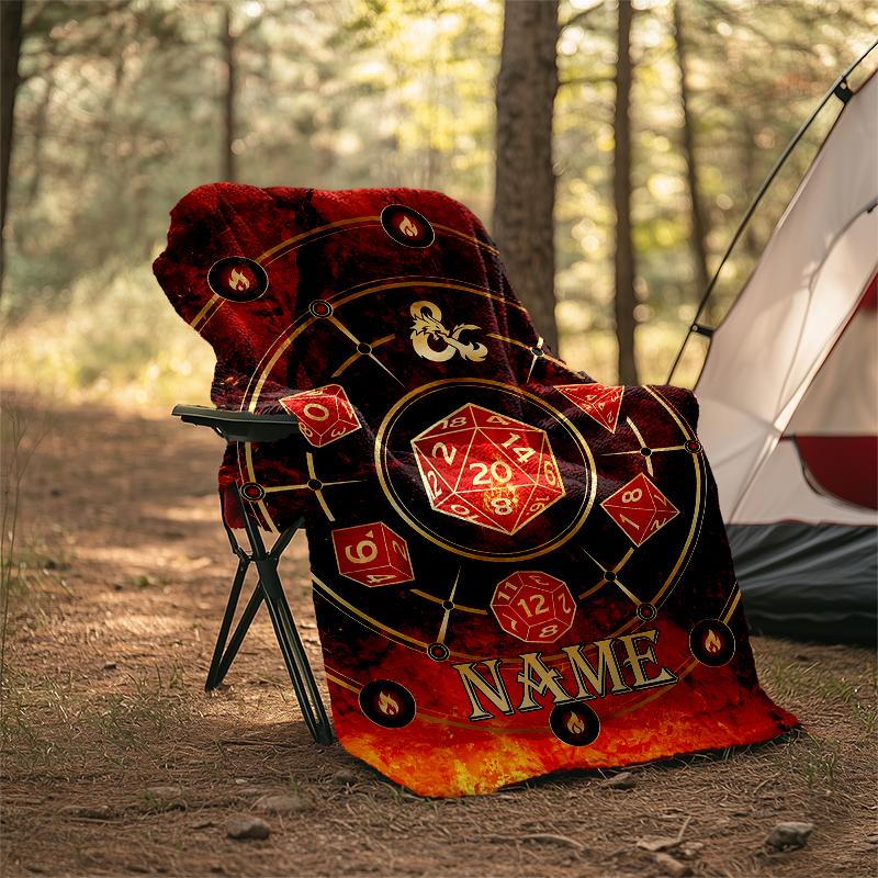 Personalized Custom Name Blanket - Dungeons & Dragons Print Design,Blanket for Sofa,Bed,Travel,Camping - Soft and Warm, Great Gift