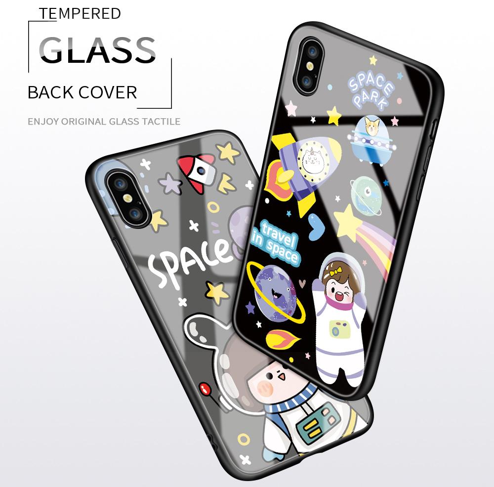 Чехол для телефона из глянцевого стекла для Honor X8 X9 X9a P20 P30 P40 P50 Pro Infinix Hot 12i 40i Smart 8 Pro Vivo V23e V25e Cartoon Moon Sun Space Planet