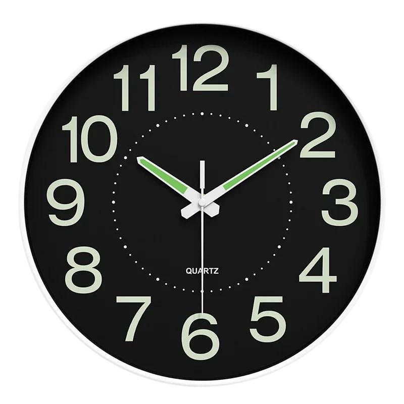 10 Inch Circular Minimalist and Fashionable Luminous Wall Clock Living Room Decoration Silent and Punch Free Wall Clock 3d