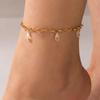 New Colored Water Drop Fringed Single-layer Anklet, Geometric Irregular Chain Foot Jewelry