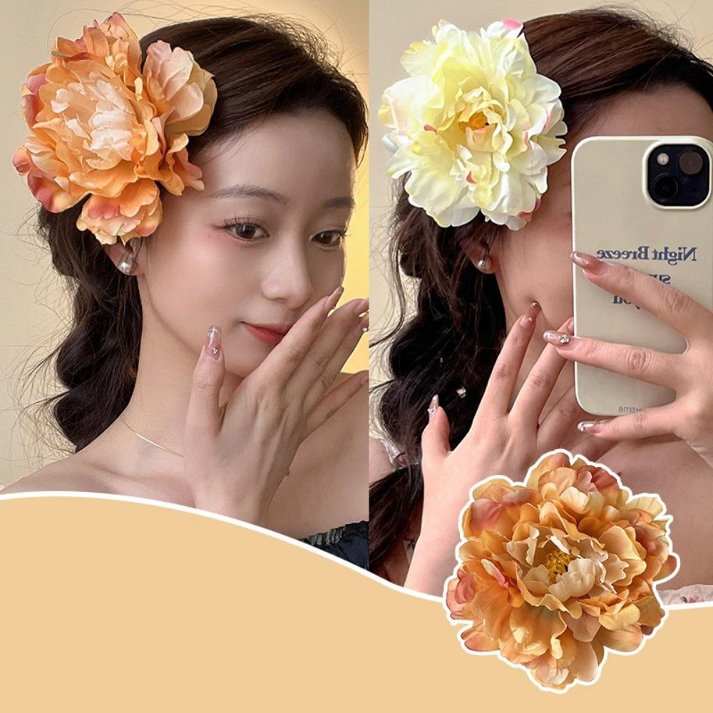 Simulation Flower Hair Clip 14cm Girl Hairpins Fashion Brooch Pin  Wedding Headwear