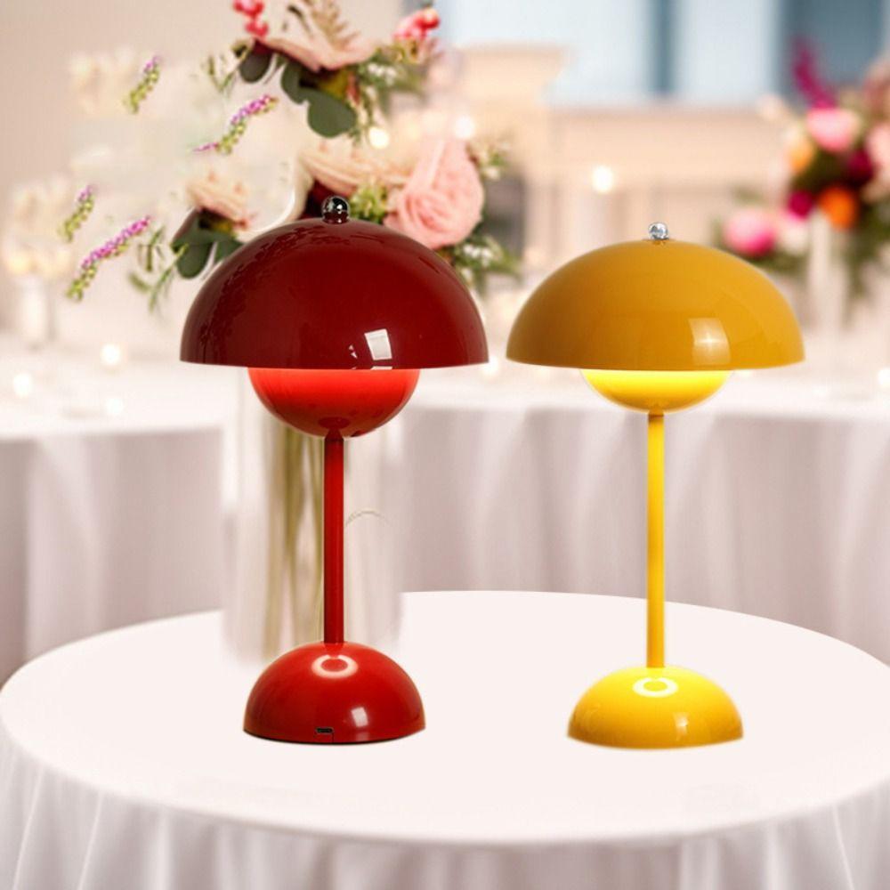 Touch Control LED Table Lamp Tricolored Light Decorative Lamp Dimmable Flower Bud Lamp  Living Room