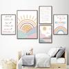 Mountain Sun Rainbow Quots Nursery Wall Art Canvas Painting Nordic Pink Posters And Prints Pictures Baby Kids Room Bedroom Decor