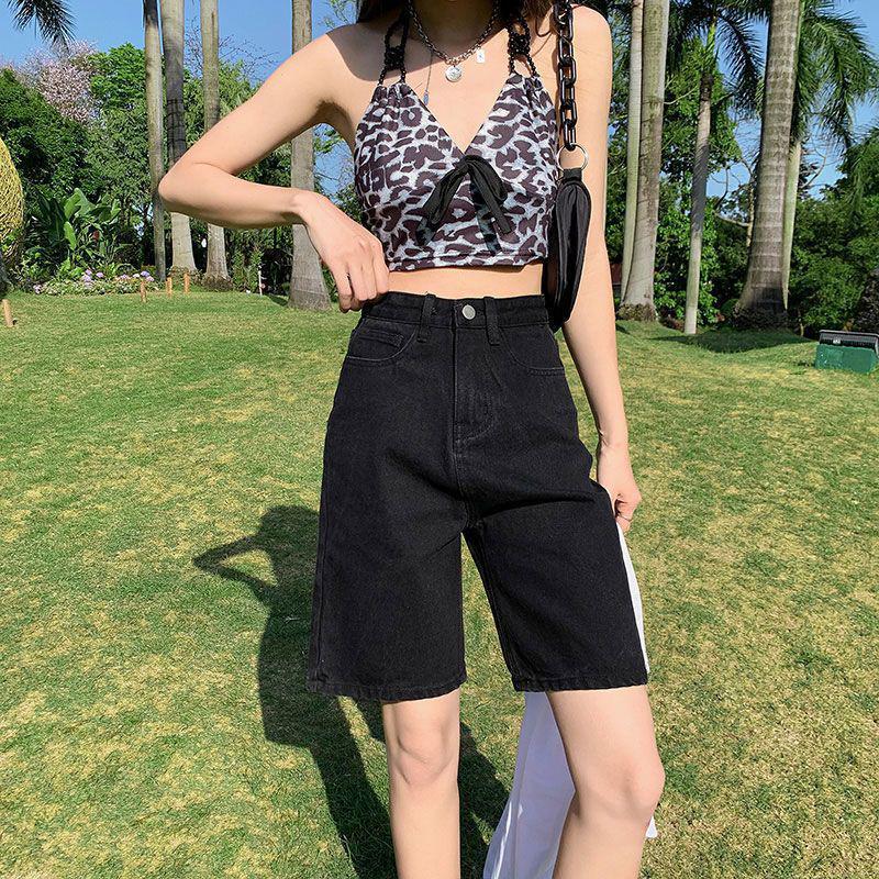 

Женские широкие джинсовые шорты с высокой талией 2024 года — облегающие, свободные, 5-точечная посадка 2XL