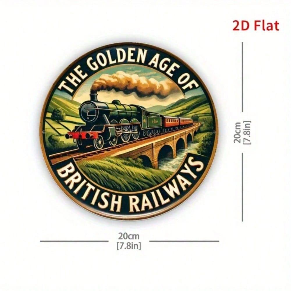 Vintage British Railways Metal Sign 8x8 Inch Steam Locomotive Wall Art Train Decor