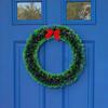Christmas Hanging Garland With Red Bow 25/30cm Wreath For Door Wall Window Durable Plastic New Year Festive Party Decoration