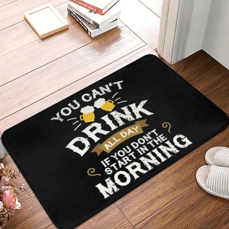 Drinking Beer Printed Doormat Welcome Mat Shop House Indoor Non-slip Home Entrance Floor Carpet Washable Bathroom Bedroom Rug