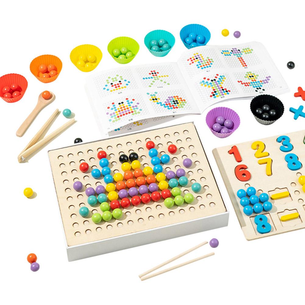 Arithmetic Math Toy Set Montessori Math Beads Counting Toy Montessori Arithmetic Kit for Early Childhood Educational Activities