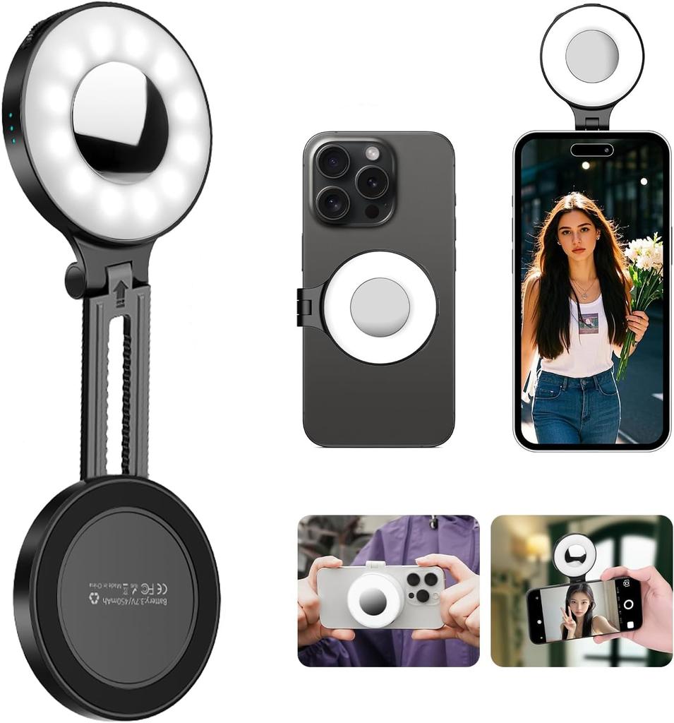 Mobile Phone Tablet Magnetic Fill Light, Portable Handheld Lighting for Horizontal and Vertical Shooting, Adjustable St