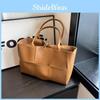 Solid Simple Color Large Capacity Women Casual Woven Tote Bag For Daily Use