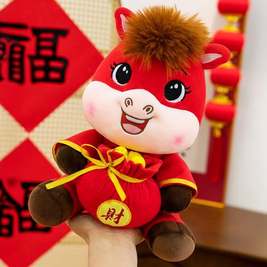 2026 Year of The Horse Stuffed Animal Plush Toy Chinese New Year Zodiac Horse Doll God of Wealth Peace Mascot Doll