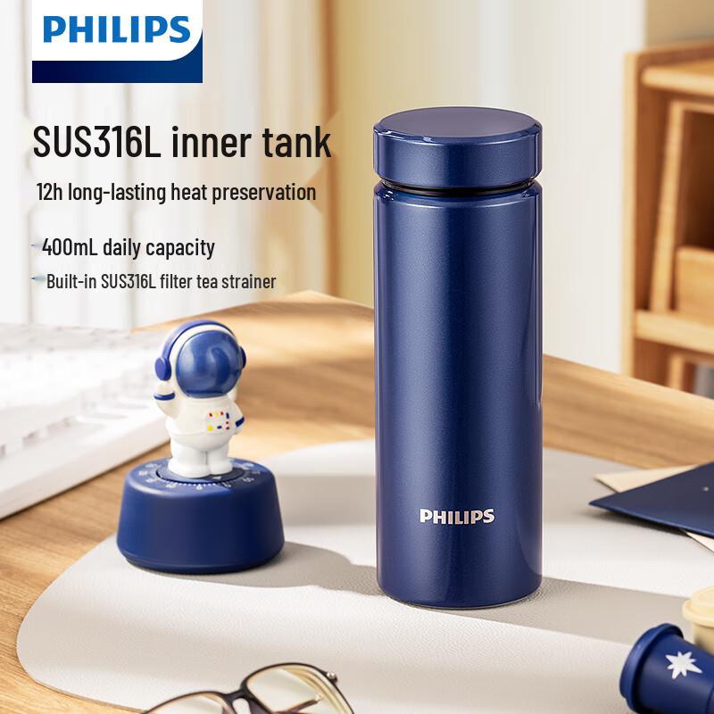 Philips AWP3366 Portable Stainless Steel Thermos Mug