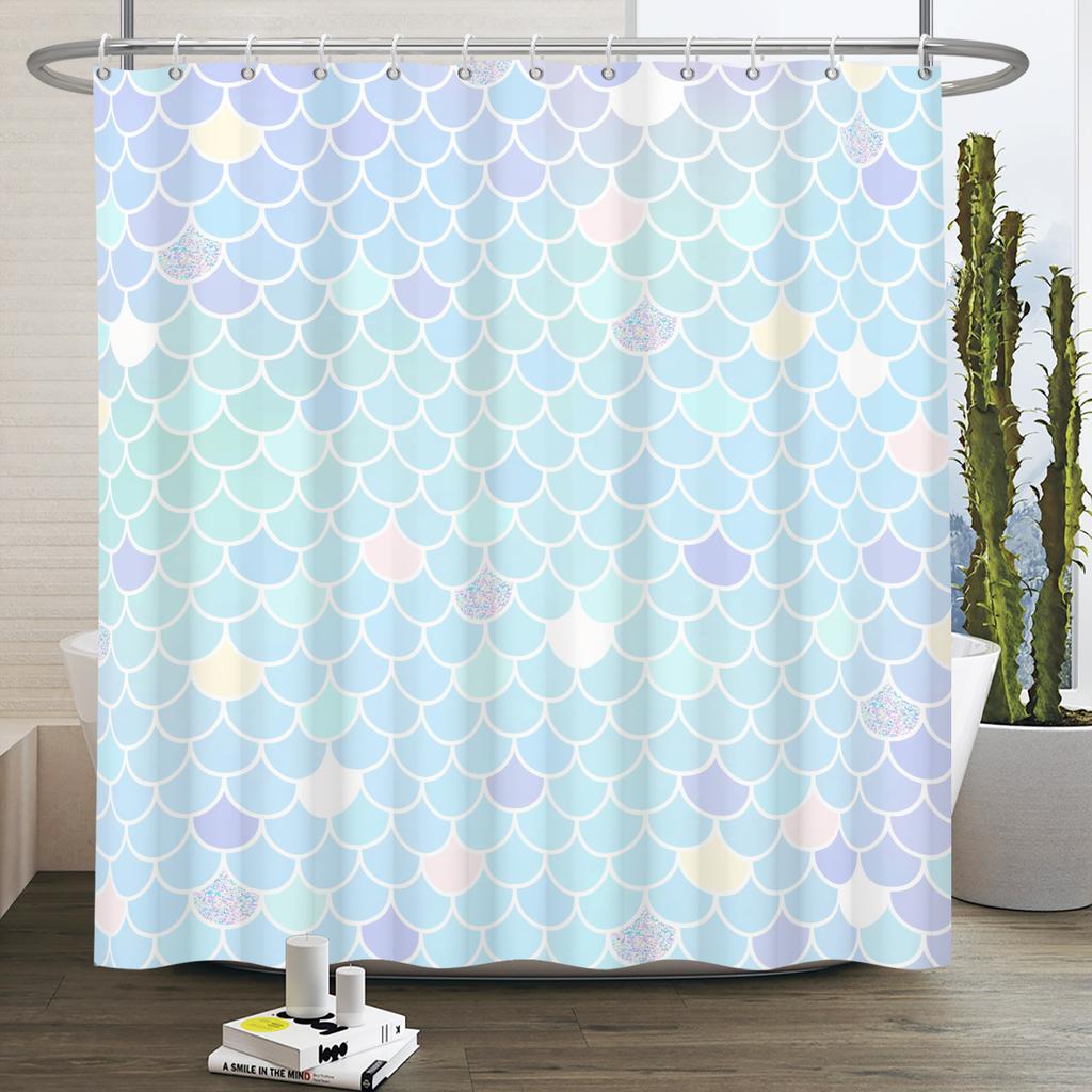 Marine Life  Shower Curtain Turtle Shells Starfish Anchor Ocean Style With Hooks Bathroom Decor Curtain Waterproof Sea Theme