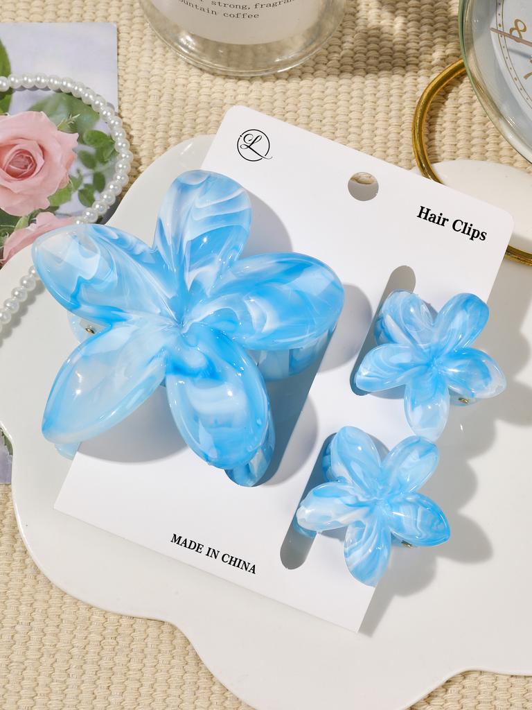 4 Stück Niedliche Blume Bananen Haarspangen für Dickes Haar, Starker Halt Rutschfest, Hawaiianisch, Haarschmuck für Frauen Mädchen Urlaubsgeschenk