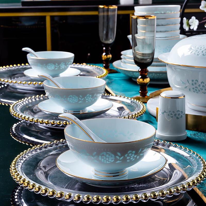 LISM Jingdezhen Retro Celadon 68-Piece Dinnerware Set
