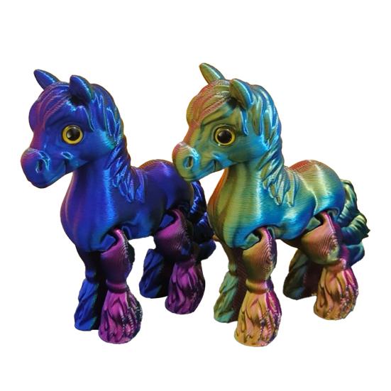 3D-gedrucktes Pferd Fidget Toy Pony-Figur mit beweglichen Gelenken Pädagogische Tierstatue Modell Schreibtischdekoration Ornament
