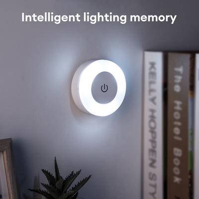 LED Touch Sensor Night Lights 3 Modes USB Rechargeable Magnetic Base Wall Lights Round Portable Dimming Night Lamp Room Decor