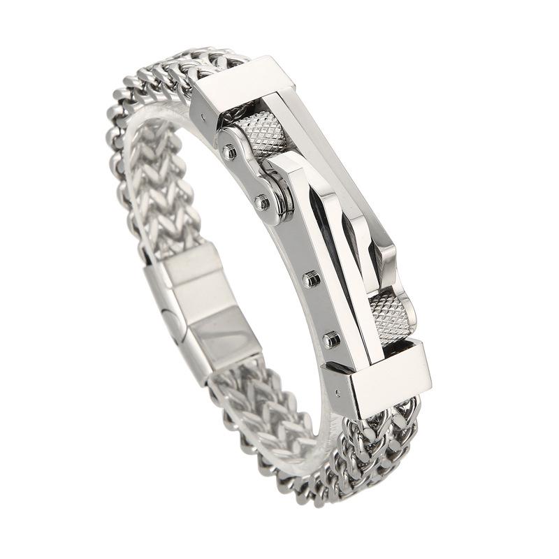 Men's Stylish Titanium Steel Dragon Bone Chain Bracelet