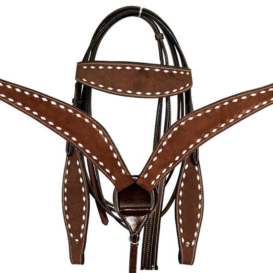 Horse Show Saddle Tack Bridle Western Leather Headstall Breast Collar
