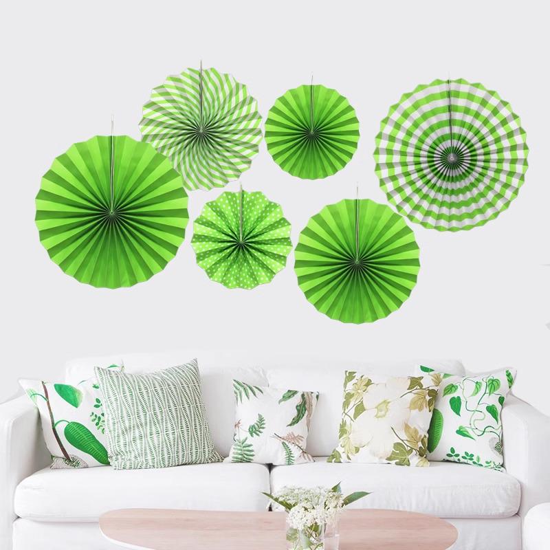 Hawaii Forest Green Wedding & Party Decor: Origami Paper Fan Theme