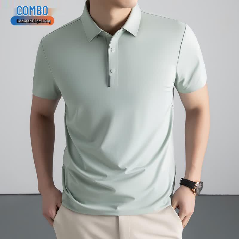 Men s Ice-Feel Business Casual Short Sleeve Polo T-shirt 58
