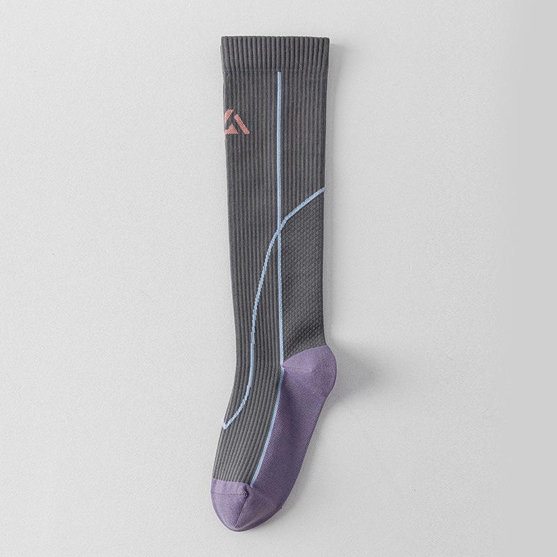 Sports Pressure Socks, Women's Long Socks, Fitness Professional Running and Skipping Rope Compression Mid-calf Socks, Yoga Slimming Leg Calf Socks