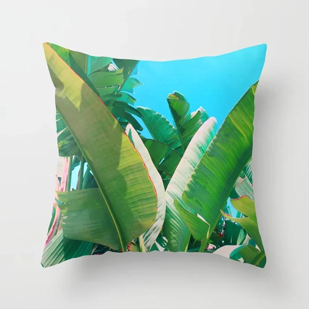 Green Plant Leaf Pillowcase Car Ornaments Office Living Room Home Pillowcase