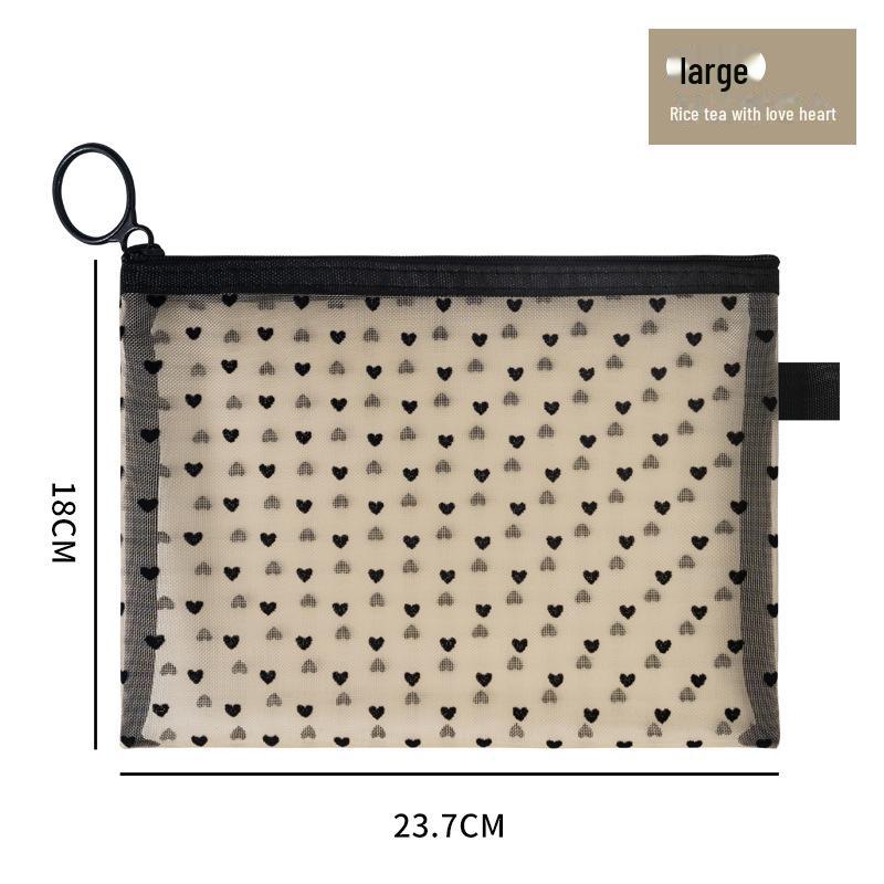 Portable Mesh Cosmetic & Earphone Storage Bag, Travel Toiletries & Lipstick Holder