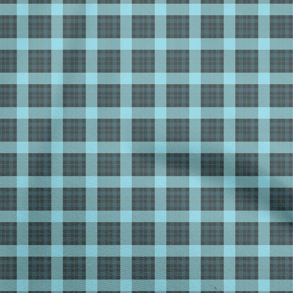 oneOone Georgette Viscose Light Green Fabric Tartan Quilting Supplies Print Sewing Fabric By The Yard 42 Inch
