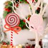 Christmas Decoration, Red Lollipop Hanging Ornament, Pink Bow, Realistic Candy Decor, Children's Gift, Colorful Christmas Candy