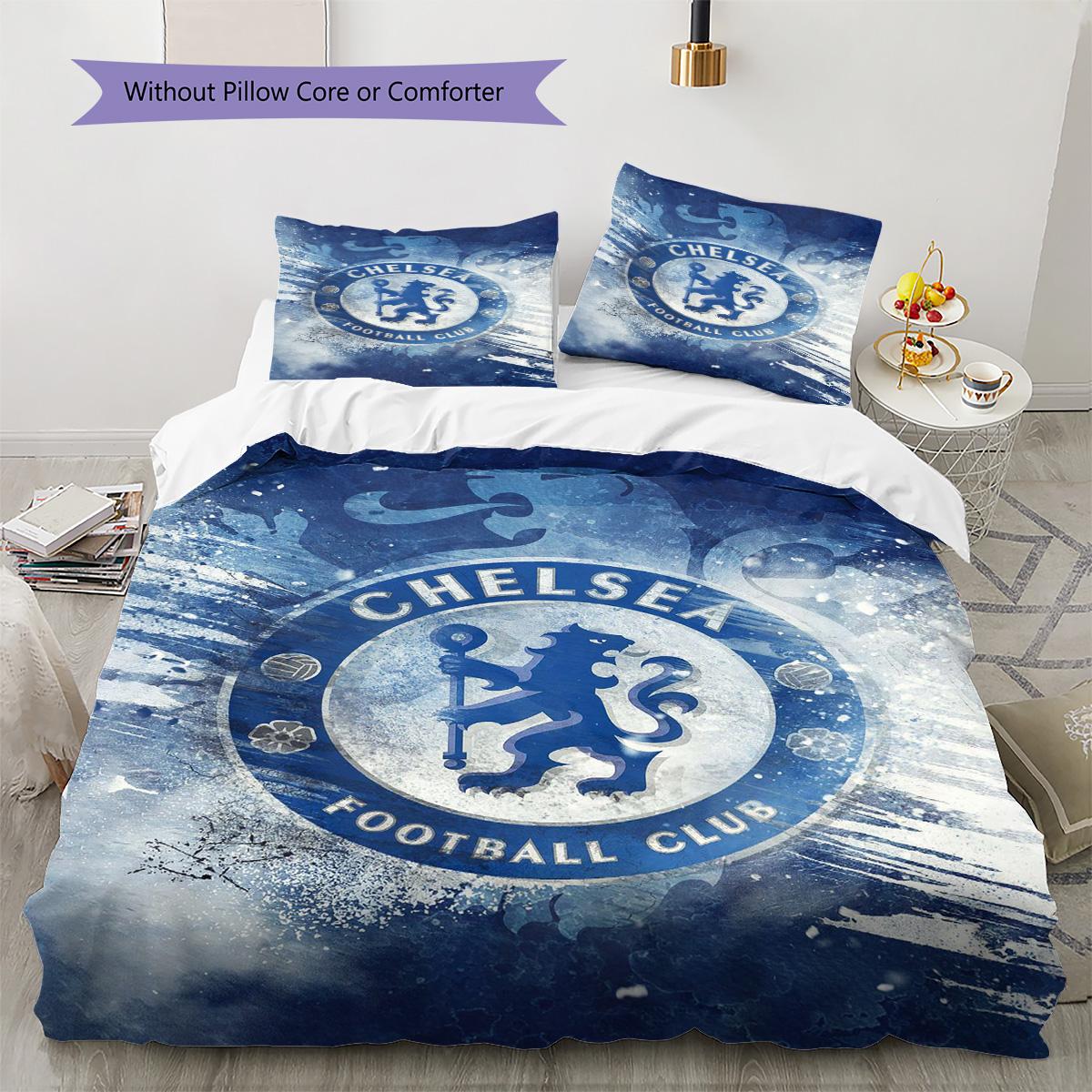 

Chelsea FC Pattern Bedding Set Quilt Cover Pillowcase Home Decor Gift (1 * duvet cover + 2 * pillowcase, without core) 135x200cm