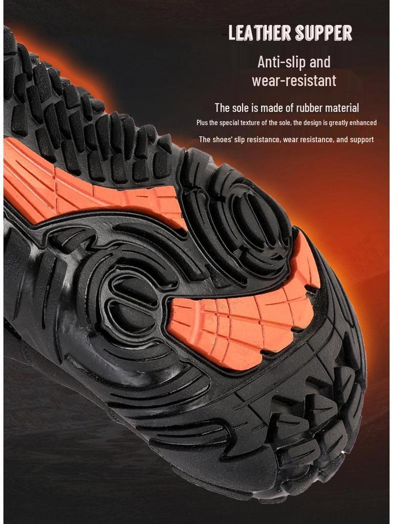 Men's Waterproof Velvet-Lined High-Top Snow Boots: Shock-Absorbing, Warm Cotton Shoes for Winter Sports.