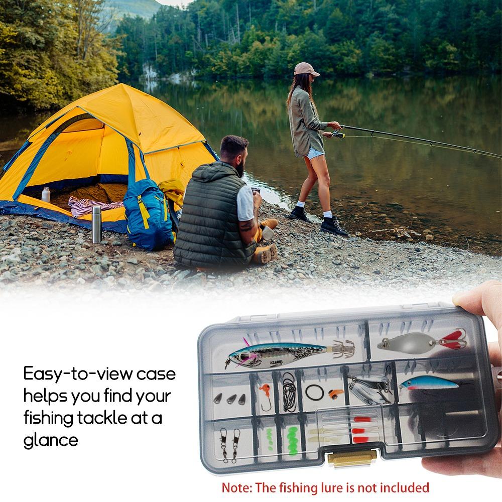 2PCS Removable Dividers Fishing Lure Storage Case PP Fishing Bait Organizer Box for Hook Storage