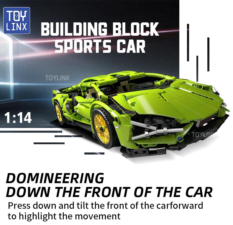 TOYLINX 913PCS Technical Building Blocks Racing Sport Car Speed Vehicle Model City Mechanical Super Bricks Puzzle Toy Adult Gift