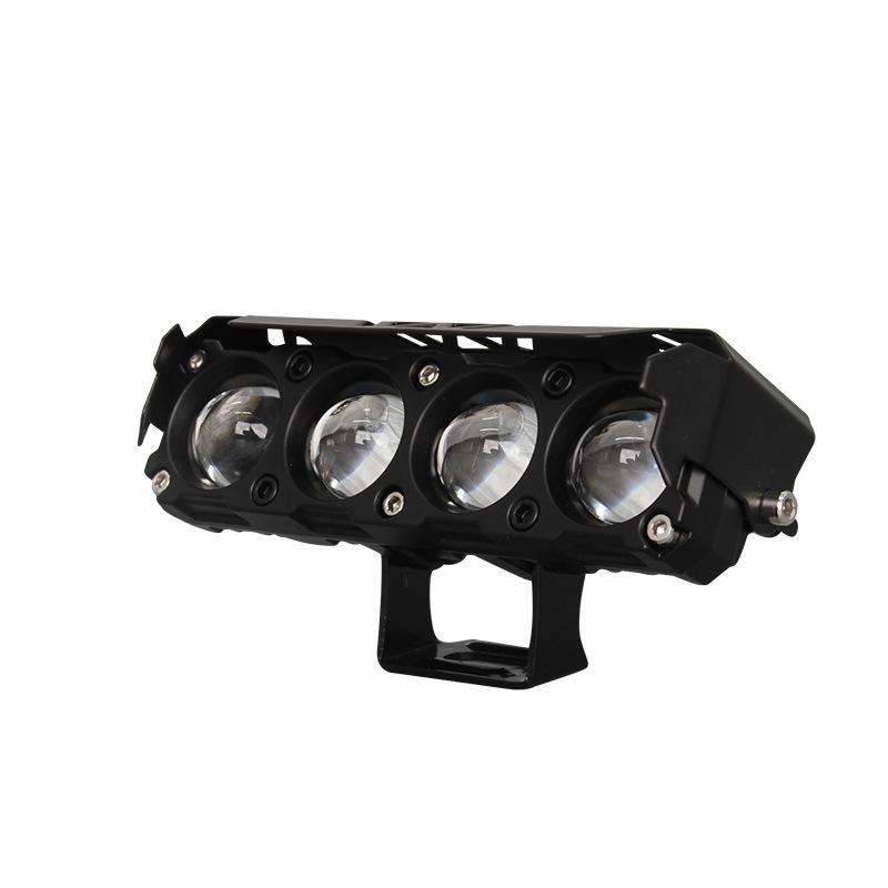 Dual Color LED Motorcycle Headlight: Three-Eye Spotlight, High/Low Beam, Waterproof, Electric Motorcycle Modification.