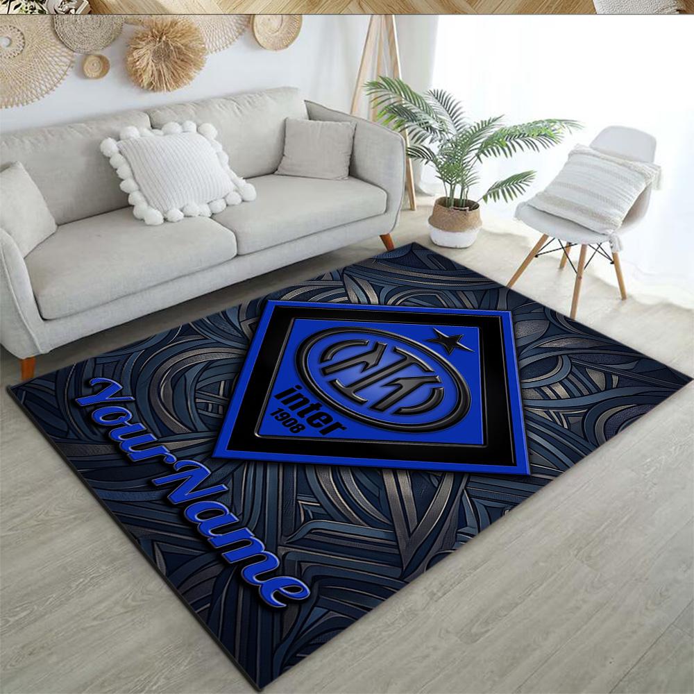 Inter Milan Personalized Name Floor Rug Office Rug Suitable for Decorate room Foyer Bedrooms Living Rooms Antislip Carpet Office home decor