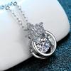 Mo Sangshi Fashion S925 Sterling Silver Necklace Smart Crown Beating Heart Qixi Valentine's Day Gift Wedding