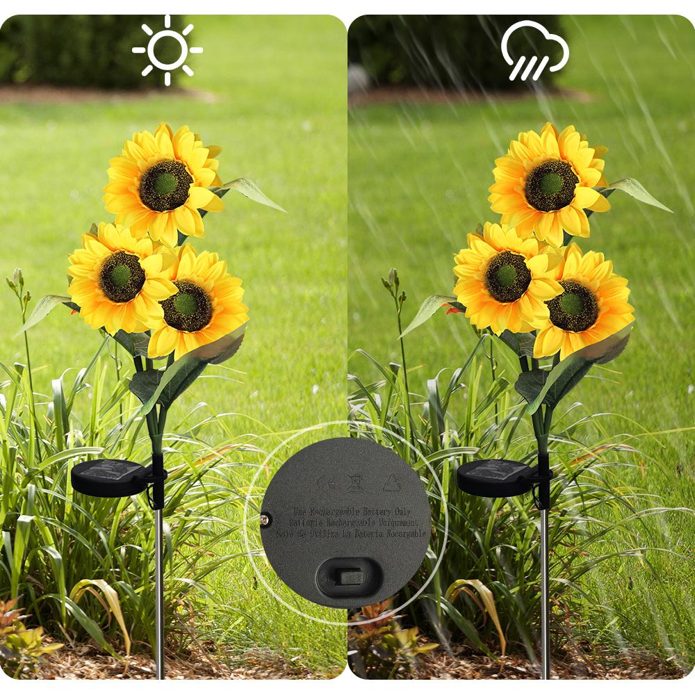 Solar Sonnenblumen Lichter Garten Simulationsblumen Außen Wasserdicht Erdspieß Licht Hinterhof Blumenbeet Gehweg Terrasse Veranda Dekor