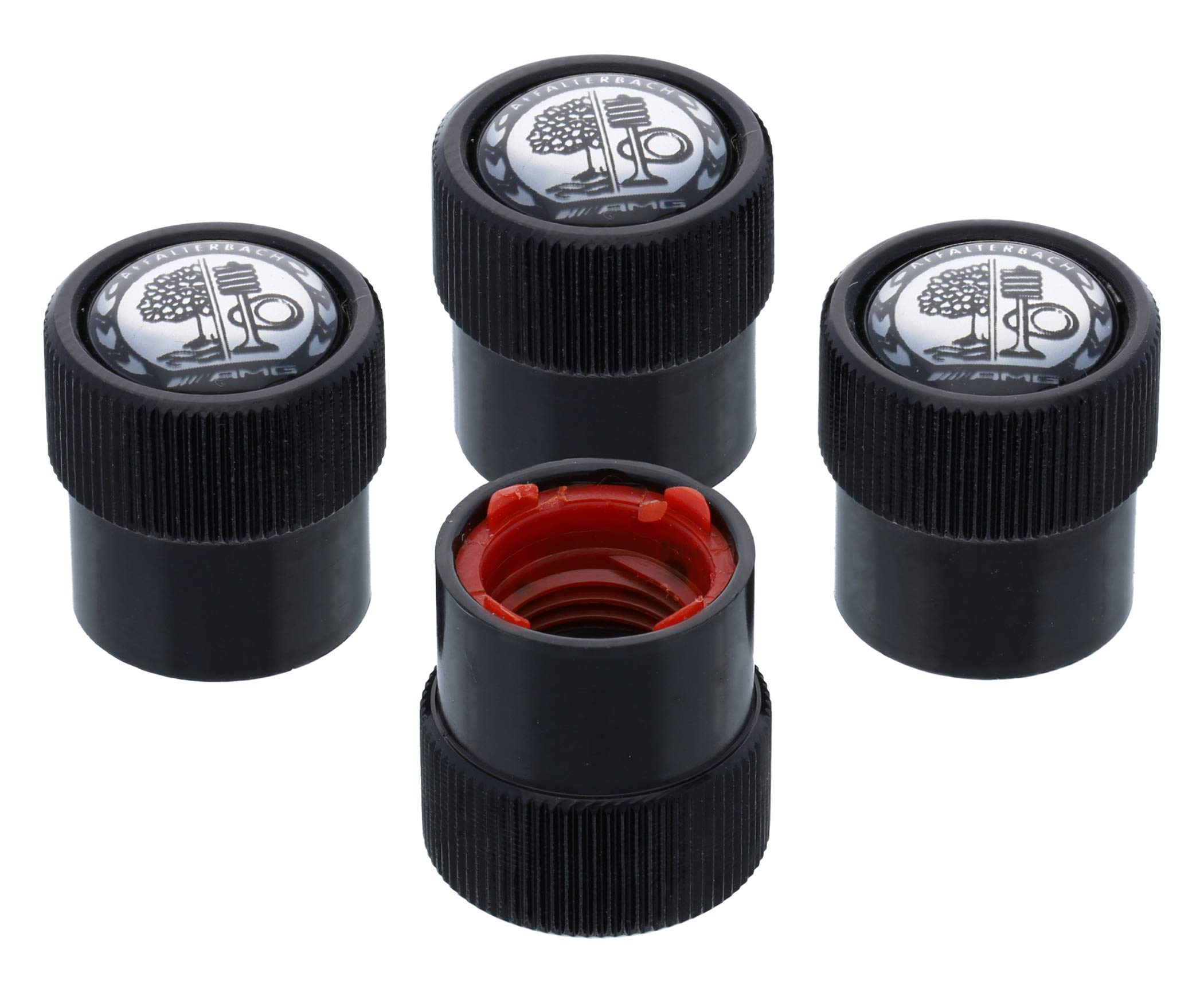 

[Аксессуары Mercedes Benz] Оригинальный набор колпачков для ниппелей AMG Эмблема Аффальтербаха Черный чёрный