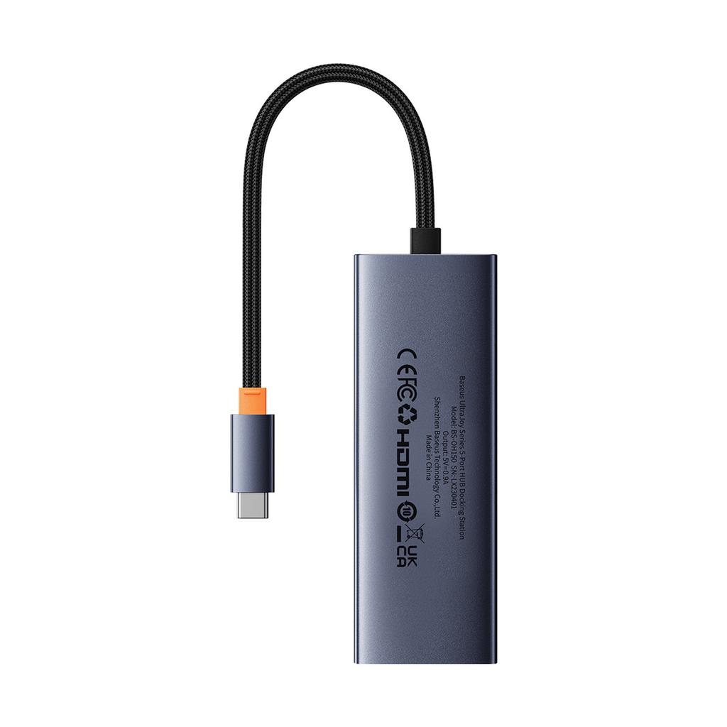 Hub Rozdzielacz 5W1 Usb-C Do Hdmi Usb-A Usb-C Pd 4K - Szary