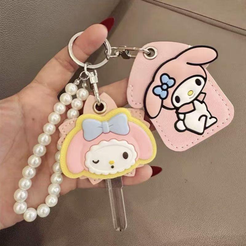 

Мультяшний Милий Чохол для Ключів з KT Cat, My Melody та Cinnamoroll Перлинний Ланцюжок Шарм для Жіночої Сумки